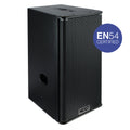 NEXO GEO S1210-ST-EN54 stadium module, angled front view with EN54 certified badge