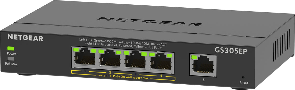 Netgear GS305EP 5-Port Gigabit Switch with 4 PoE+ Ports