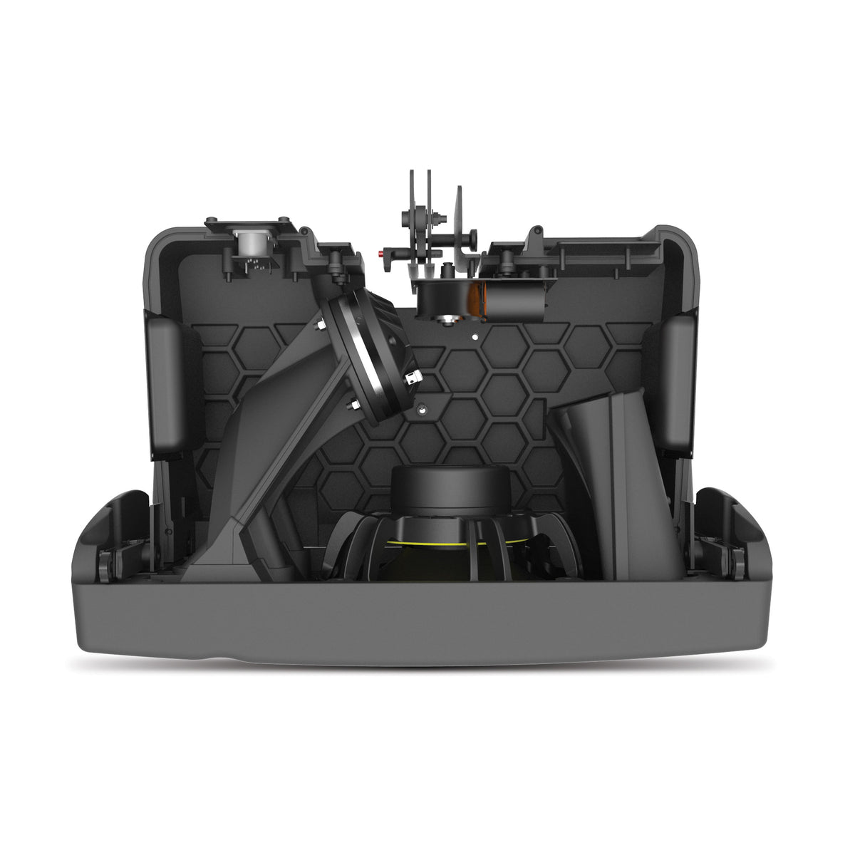 NEXO GEO M10 line array module, cutaway view of the drivers and internal structure