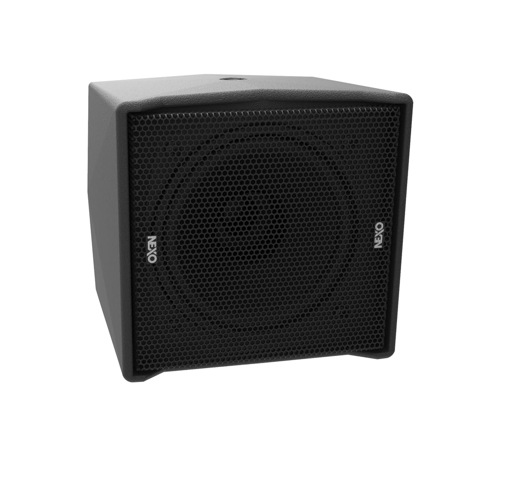 NEXO ID14 compact speaker in black, angled front view
