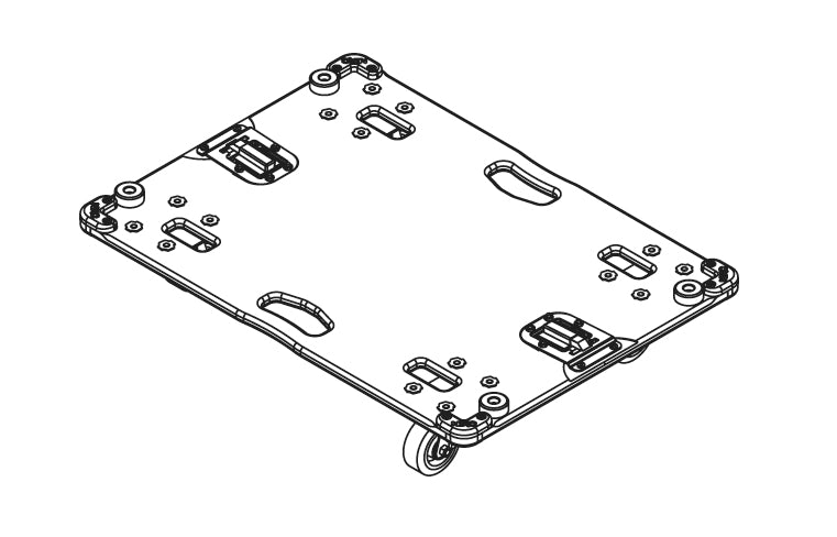NEXO MST-WBMSUB18 wheelboard for one MSUB18, line drawing