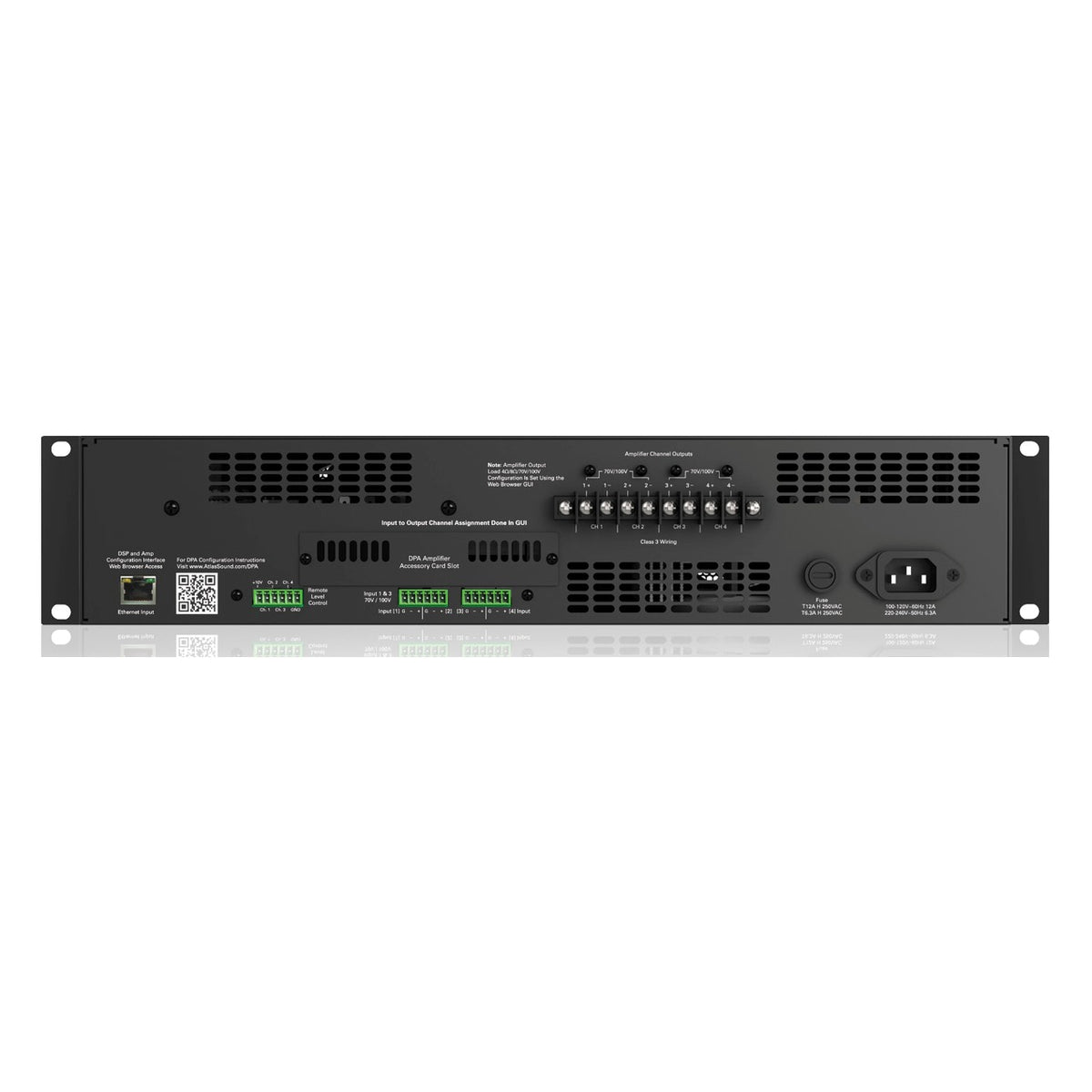 AtlasIED DPA2402 Multi-Channel Power Amp w/ Dante™ Audio, 2400W, 70V/100V