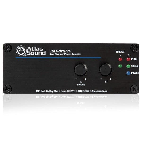AtlasIED TSD-PA122G 2 Input 24-Watt 2-Channel 4Ω/8Ω Power Amplifier