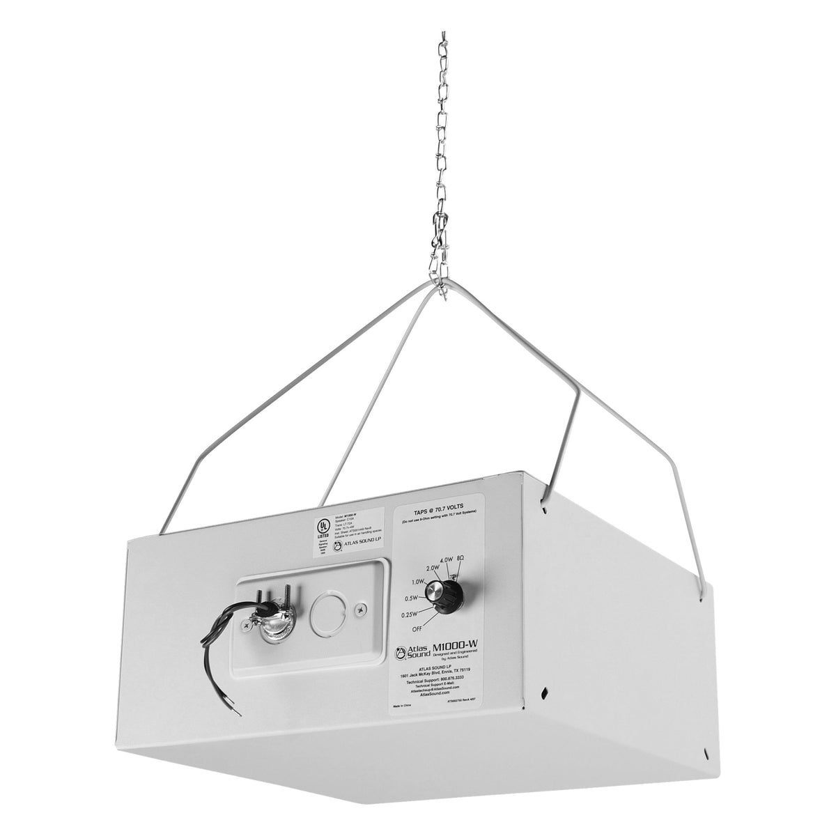 AtlasIED M1000-W Dual Cone Sound Masking Speaker with Enclosure, White