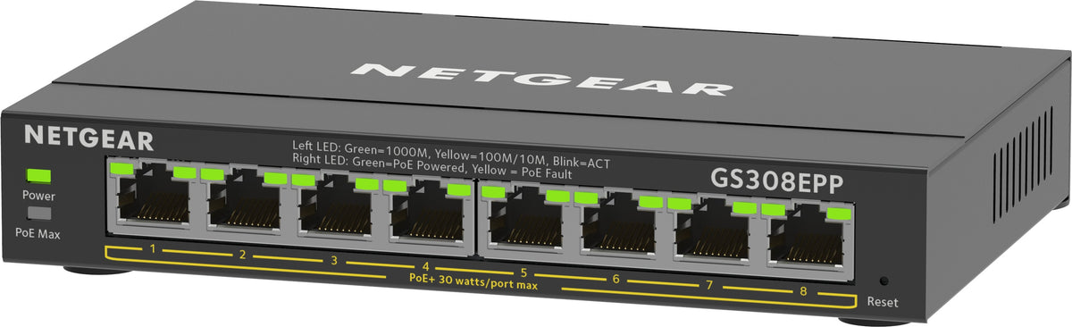 Netgear GS308EPP 8-Port Gigabit Plus Switch with Hi-Power PoE+