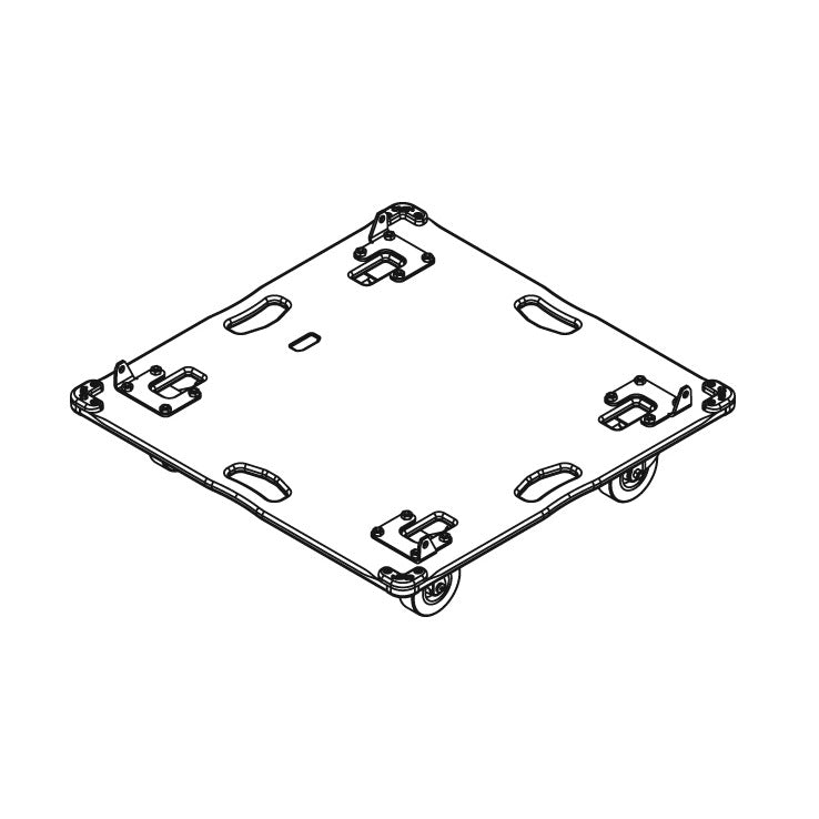 NEXO MST-DOLLYMSUB18 dolly for two MSUB18 subwoofers, line drawing