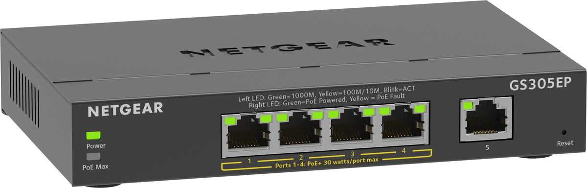 Netgear GS305EP 5-Port Gigabit Switch with 4 PoE+ Ports