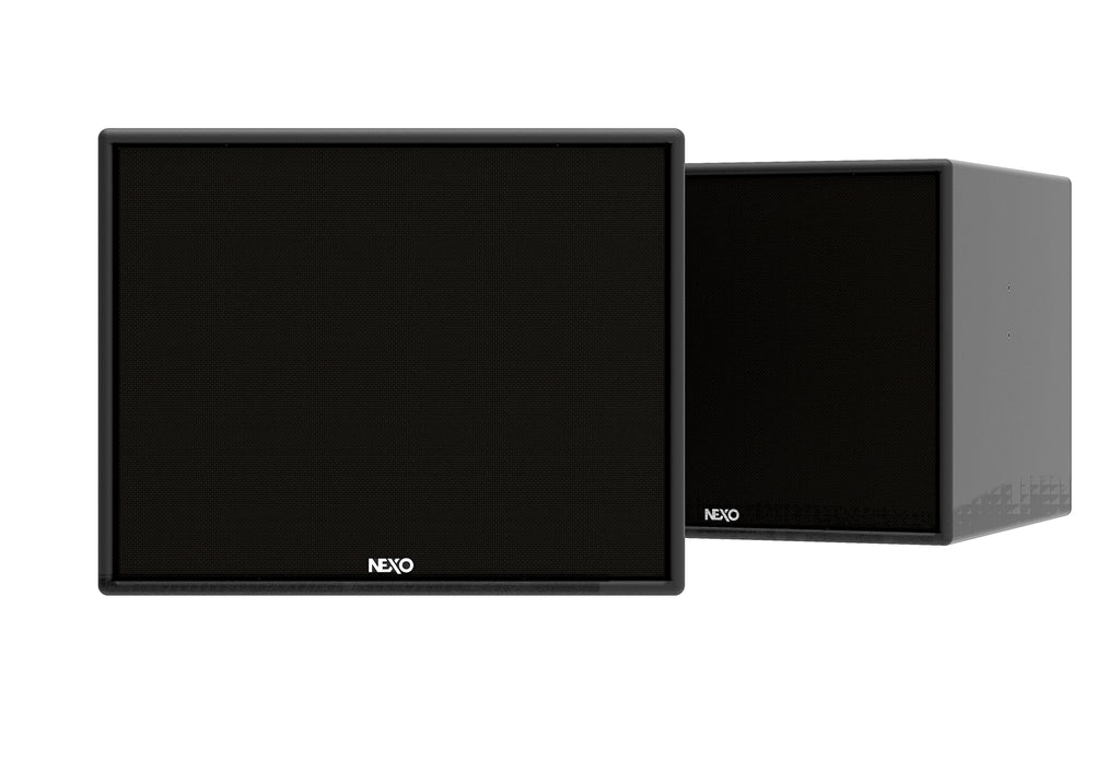 NEXO eLS600 installation subwoofer, close front and angled views