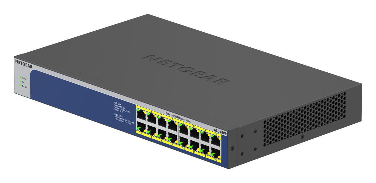 Netgear GS516PP 16-Port Switch PoE+ (260W)
