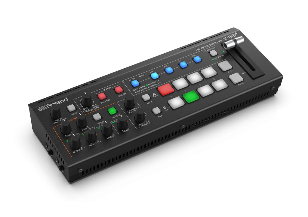 Roland V-1HD+ 4-Channel HDMI Switcher with Audio Mixer and Mic Preamps