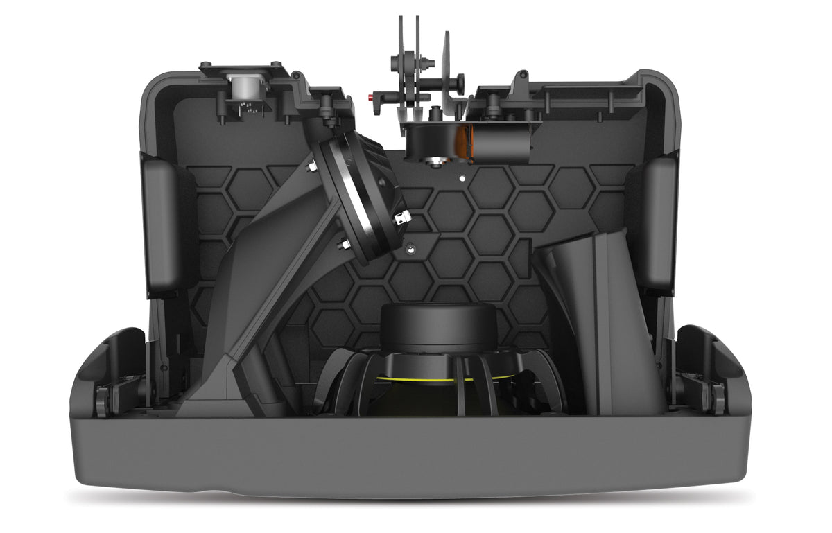 NEXO GEO M10 line array module, cutaway view of the drivers and internal structure