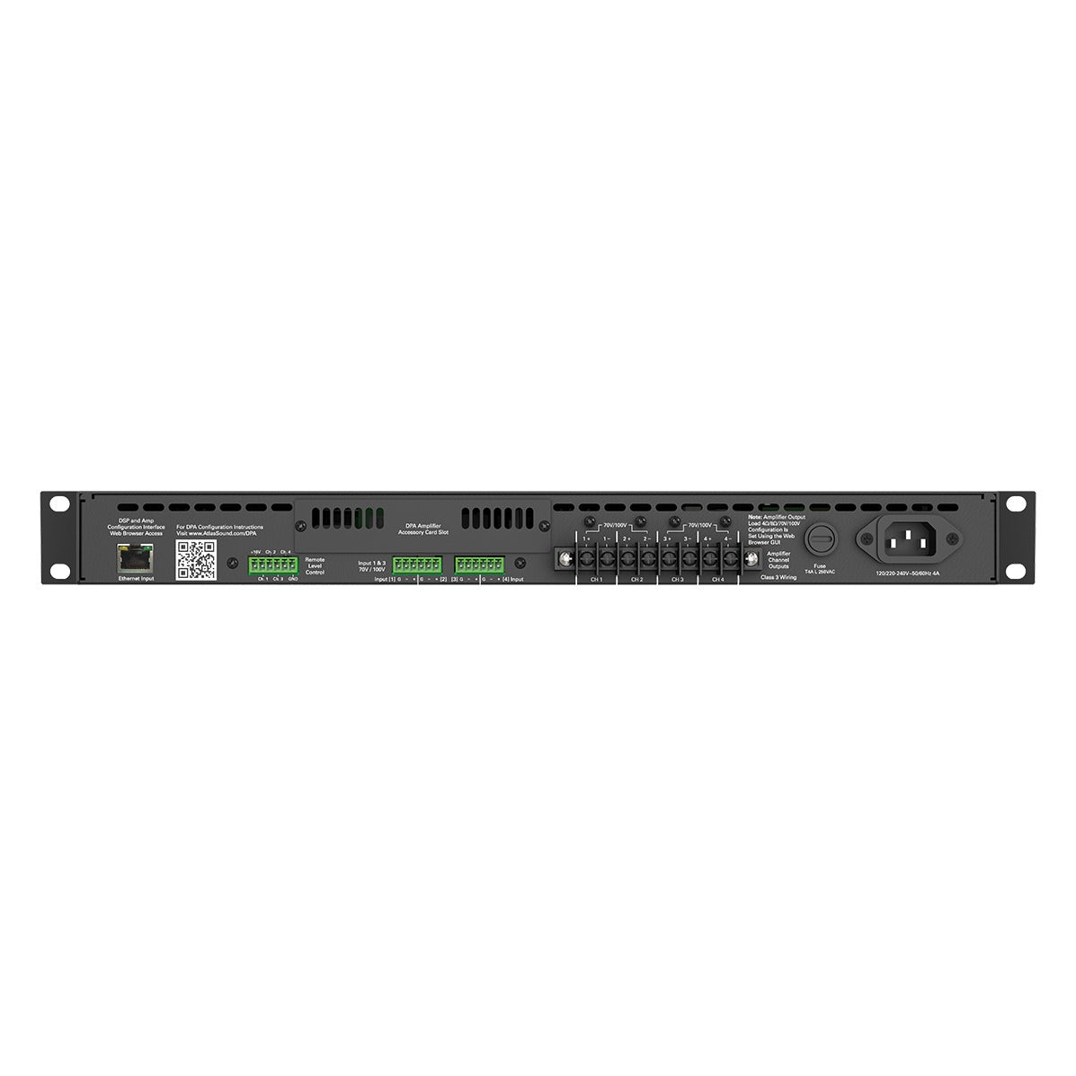 AtlasIED DPA602 Networkable Power Amplifier, 600W, 4Ch, 4Ω