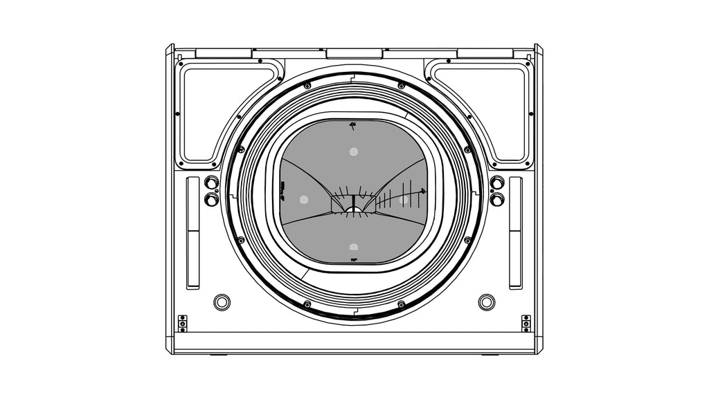 NEXO PNU-P18FLG9040 dispersion flange (90° × 40°) fitted in a P18, front line drawing