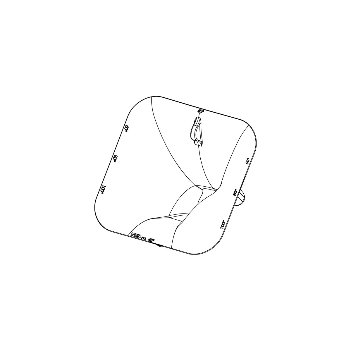 NEXO PNU-P12FLGPS PS dispersion flange for P12, line drawing