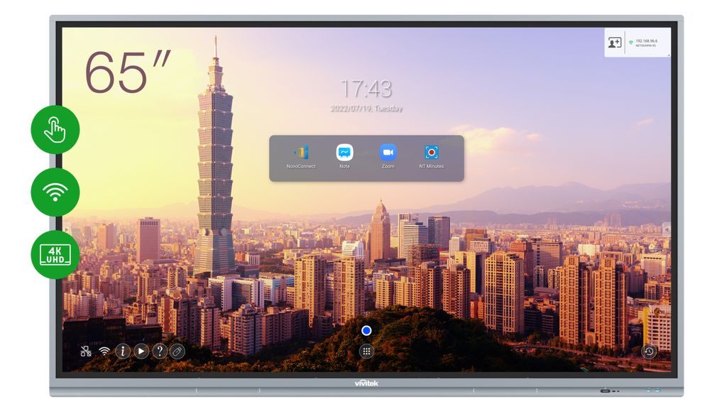 Vivitek EK655i NovoTouch 65-inch 4K-UHD Interactive Display