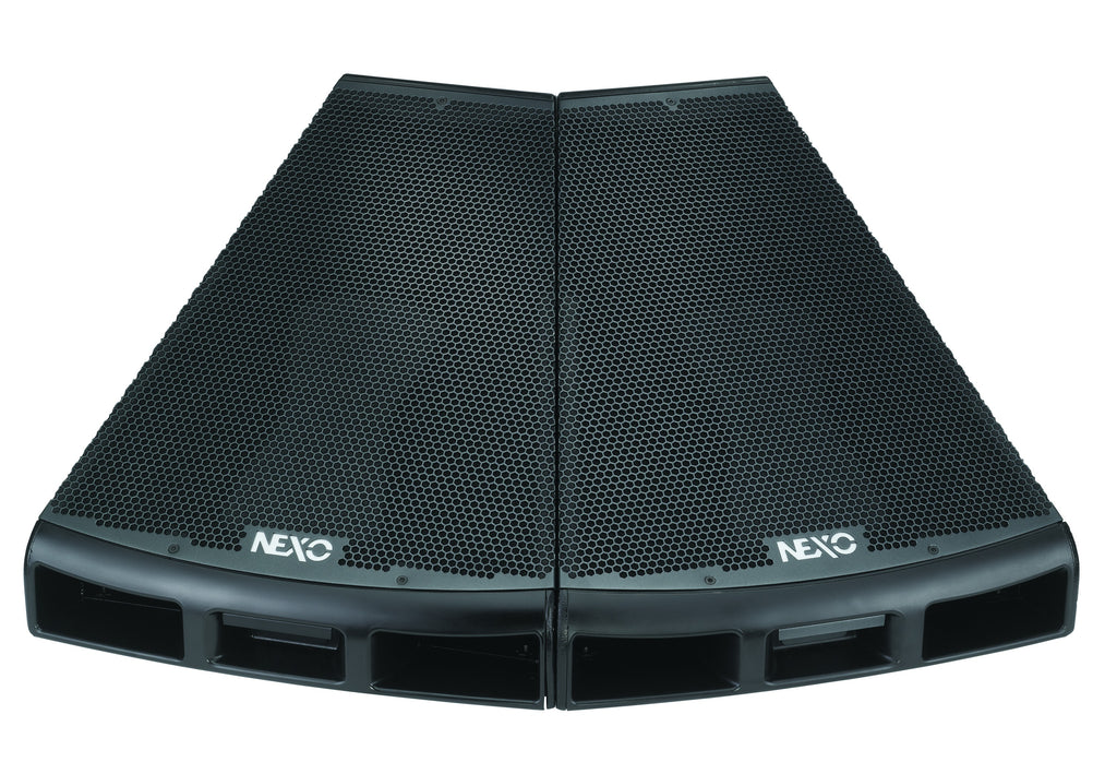 Two NEXO 45N-12 stage monitors side by side as a stereo pair