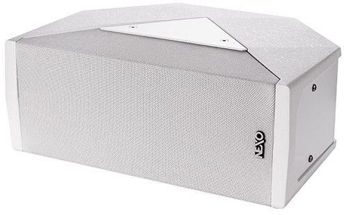 NEXO ID24 compact speaker, installation version in white, angled front view