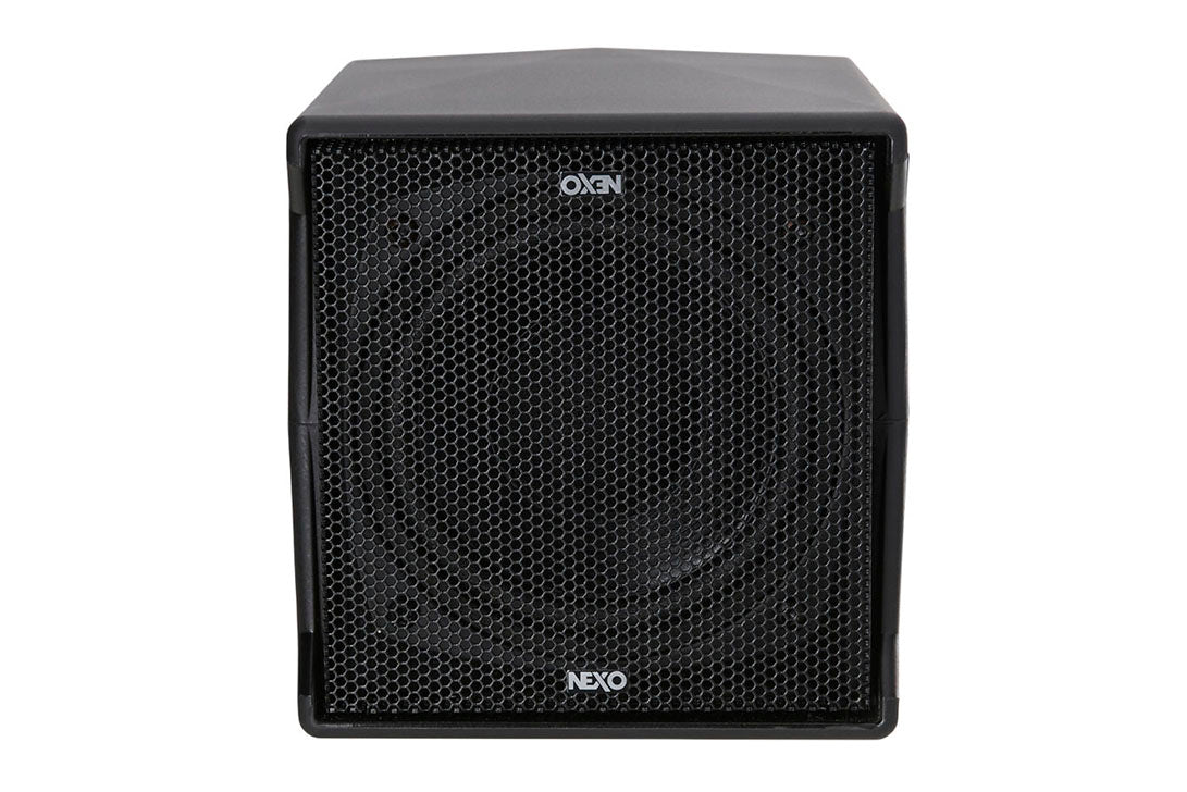 NEXO ID14 compact speaker, touring version in black, front view