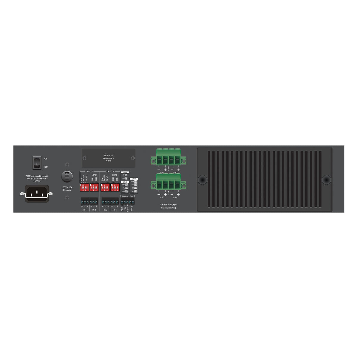 AtlasIED HPA1204 1200W HPA Series Four Channel Commercial Amplifier