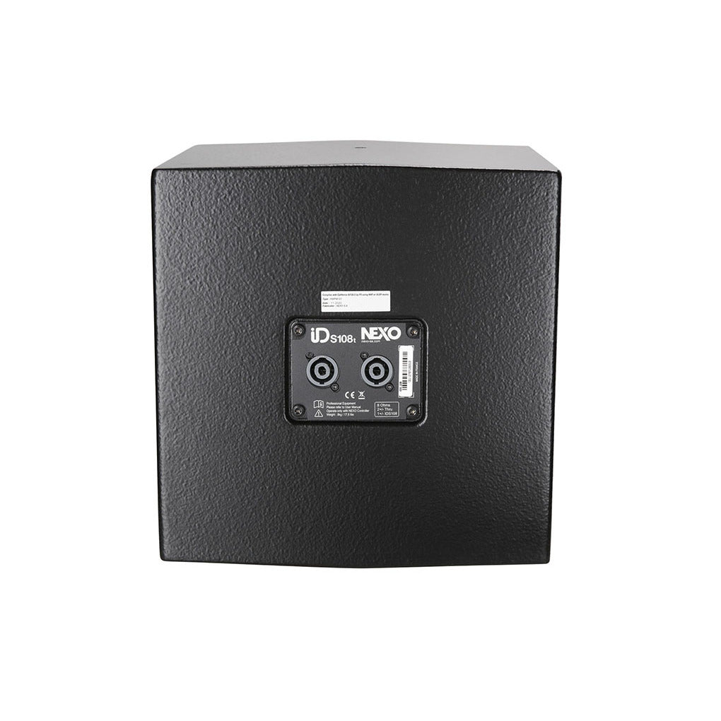 NEXO IDS108 compact subwoofer, rear view with connector plate