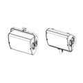 NEXO VNU-HBRK500 horizontal bracket holding a P10, two views, line drawing