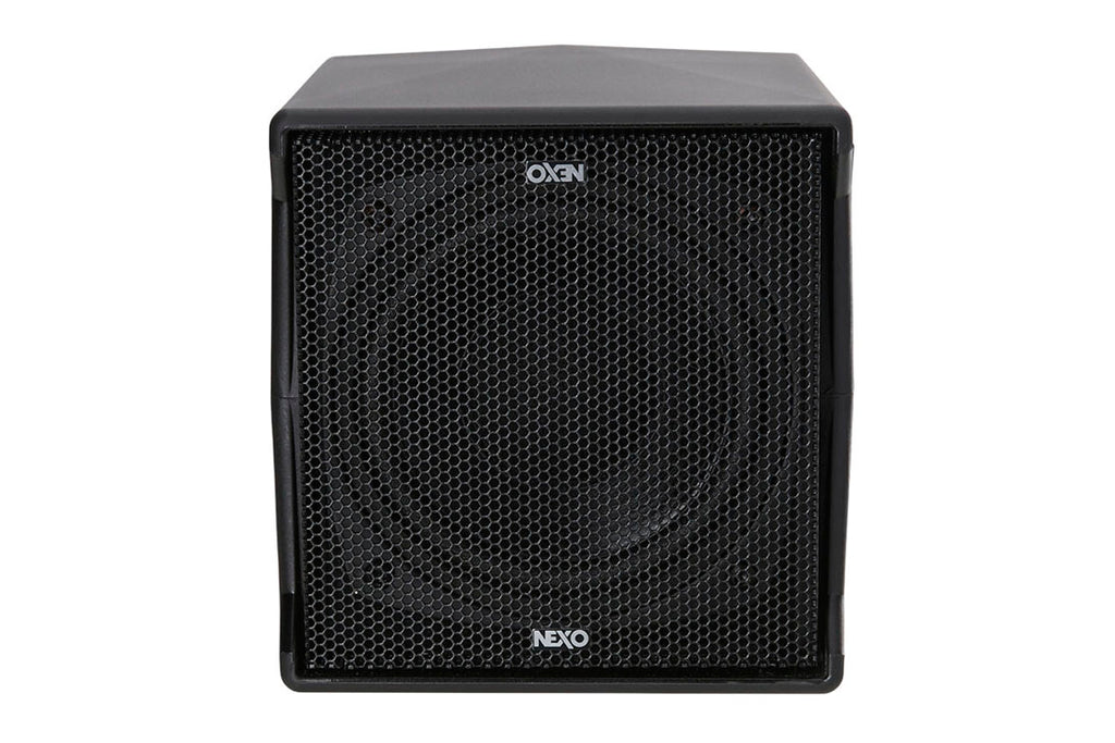NEXO ID14 compact speaker, touring version in black, front view