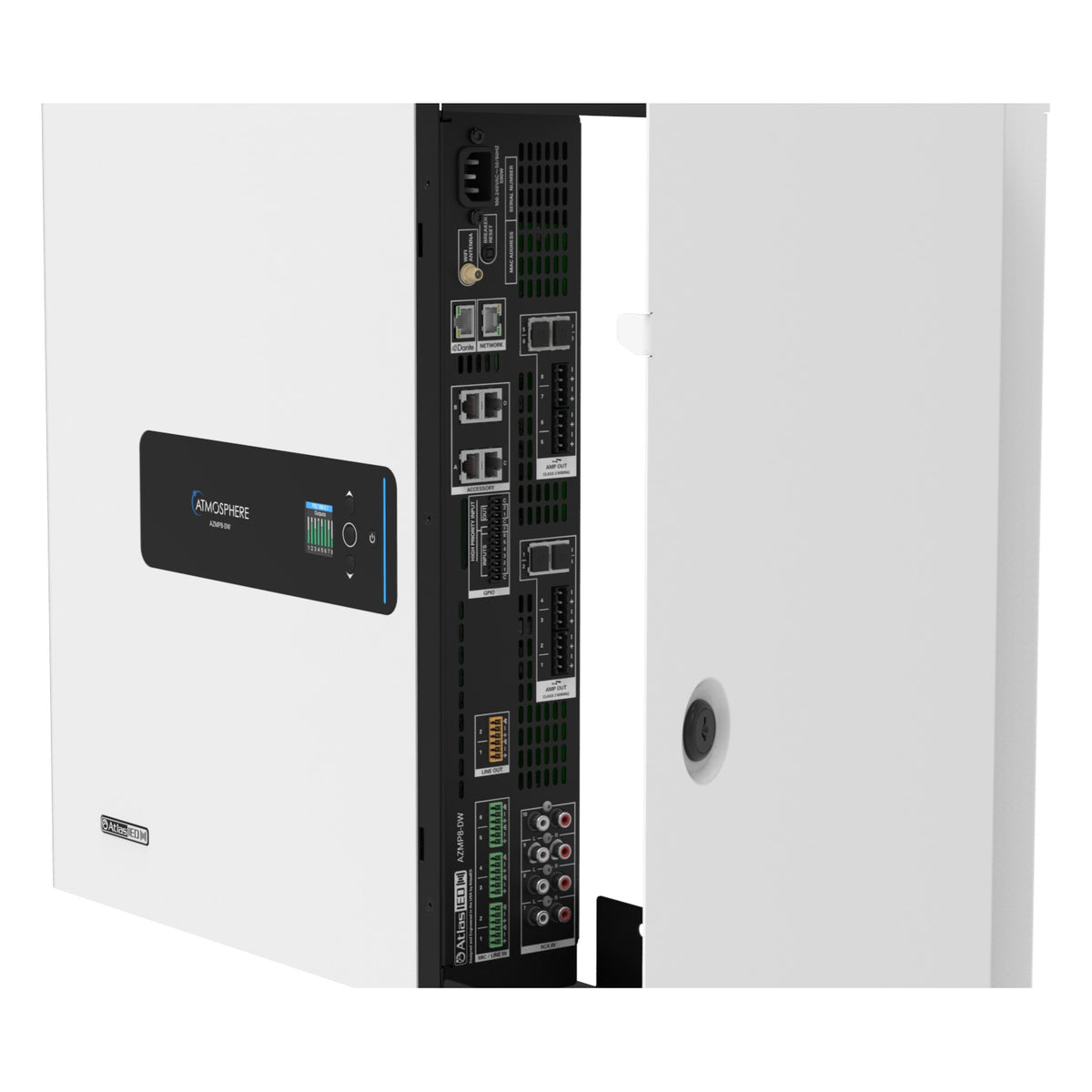 AtlasIED AZMP8-DW Dante All-in-One Cabinet, Atmosphere™ 8-Zone Processor