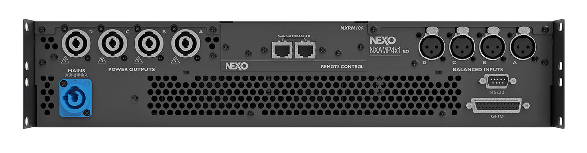NEXO NXAMP4x1MK2 Powered TD Controller, rear panel