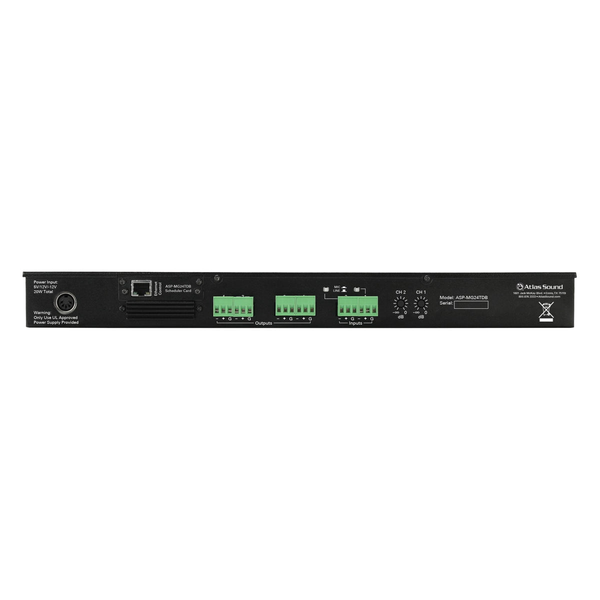 AtlasIED ASP-MG24TDB Sound Masking Processor/Speaker Control With Scheduler Card